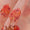 Poly Georgette Peach Pink Colour Floral Print Fabric 2253BG