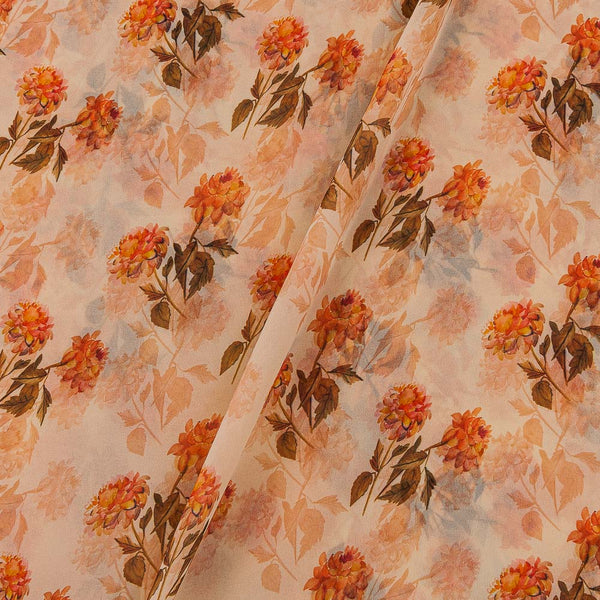Georgette Off White Colour Floral Print Fabric