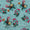 Crepe Type Aqua Blue Colour 43 Inches width Digital Floral Print Flowy Fabric freeshipping - SourceItRight