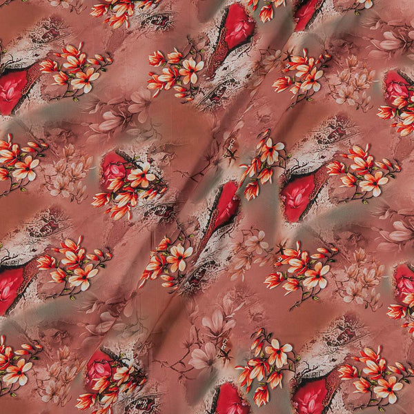 Crepe Type Dusty Rose Colour 43 Inches width Digital Floral Print Flowy Fabric freeshipping - SourceItRight