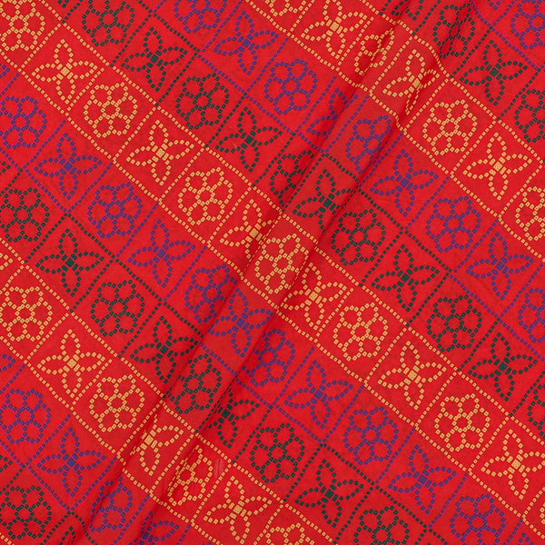 Crepe Type Orange Red Colour Digital Bandhani Print Flowy Fabric freeshipping - SourceItRight