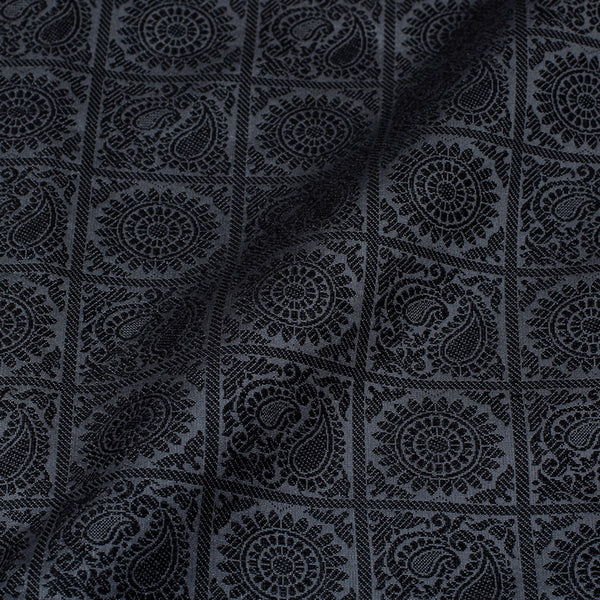Mono Chanderi Charcoal Colour Dobby Jacquard Fabric freeshipping - SourceItRight