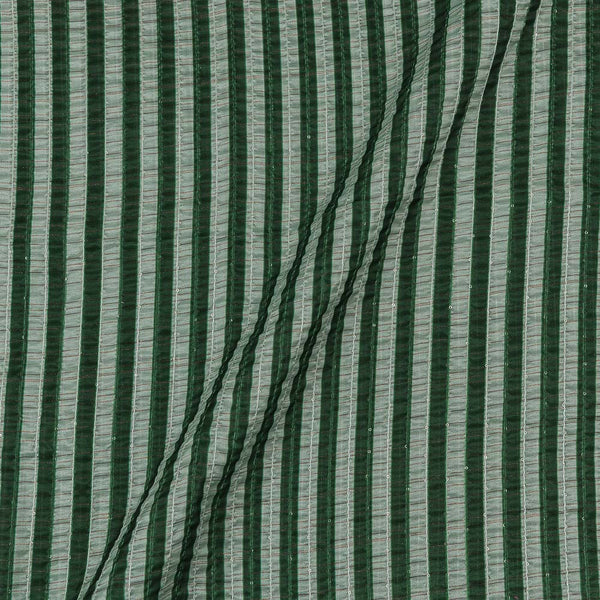 Silk Feel Bottle Green Colour Stripes 46 Inches Width Embroidered Fabric freeshipping - SourceItRight