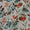 Premium Pure Linen Aqua Colour Floral Print Fabric Online 2289I