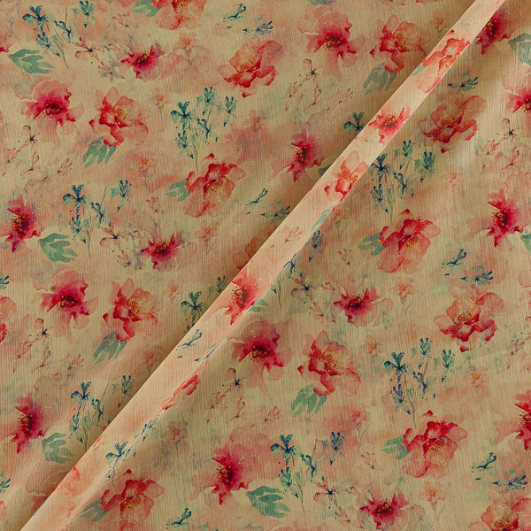 Buy Silver Chiffon Pale Pistachio Colour Digital Floral Print Poly Fabric 2290BK Online