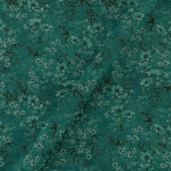 Silver Chiffon Emerald Green Colour Digital Jaal Print Poly Fabric Online 2290DP