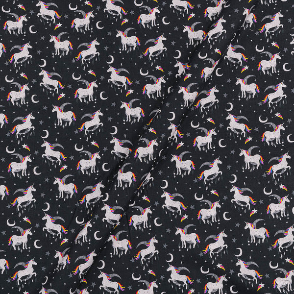 Poplin Black Colour Digital Quirky Print 43 Inches Width Fabric freeshipping - SourceItRight