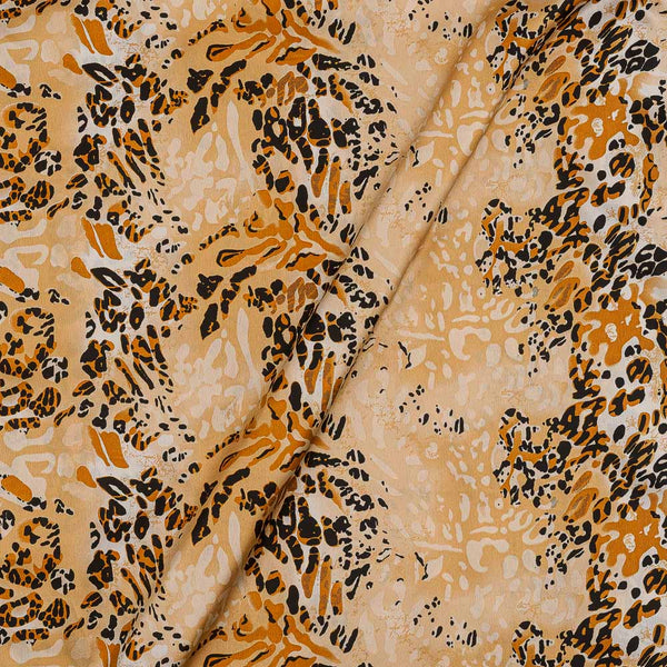Poly Satin Cream Yellow Colour Animal Print Fabric freeshipping - SourceItRight
