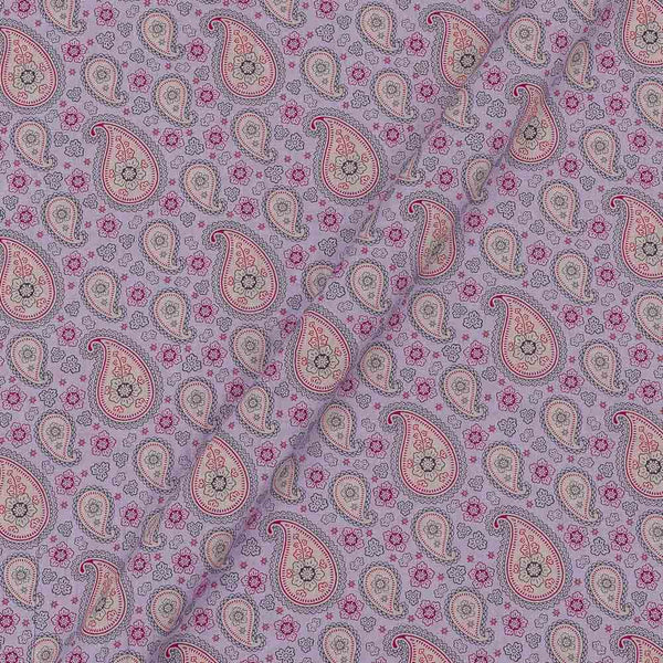 60's Soft (Silklized) Cotton Lilac Colour Paisley Print 43 Inches Width Fabric freeshipping - SourceItRight