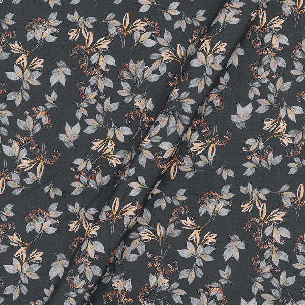 60's Soft (Silklized) Cotton Carbon Colour Floral Print 43 Inches Width Fabric freeshipping - SourceItRight