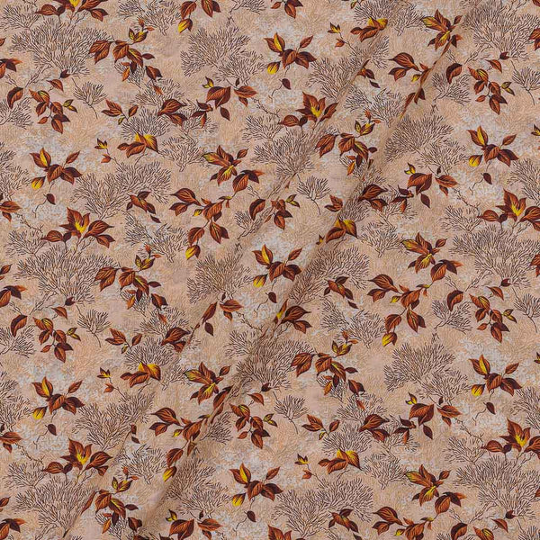 60's Soft (Silklized) Cotton Butter Scotch Colour Leaves Print 43 Inches Width Fabric freeshipping - SourceItRight