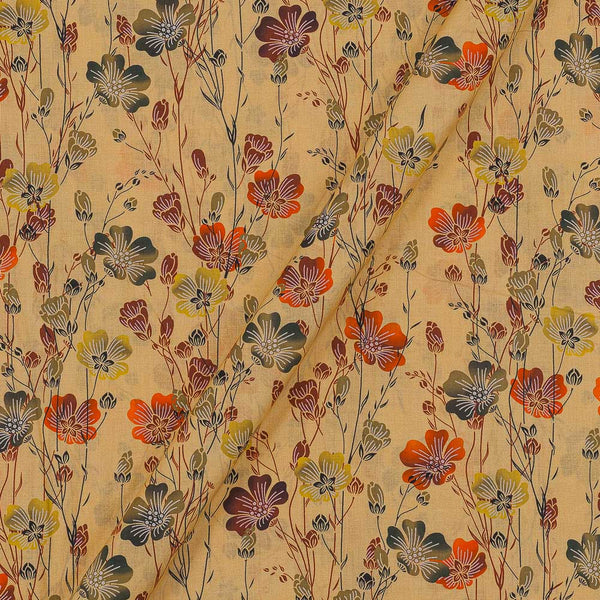 60's Soft (Silklized) Cotton Mustard Yellow Colour Floral Jaal Print 43 Inches Width Fabric freeshipping - SourceItRight