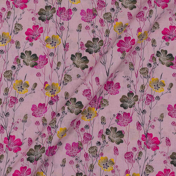 60's Soft (Silklized) Cotton Dusty Pink Colour Floral Jaal Print 43 Inches Width Fabric freeshipping - SourceItRight