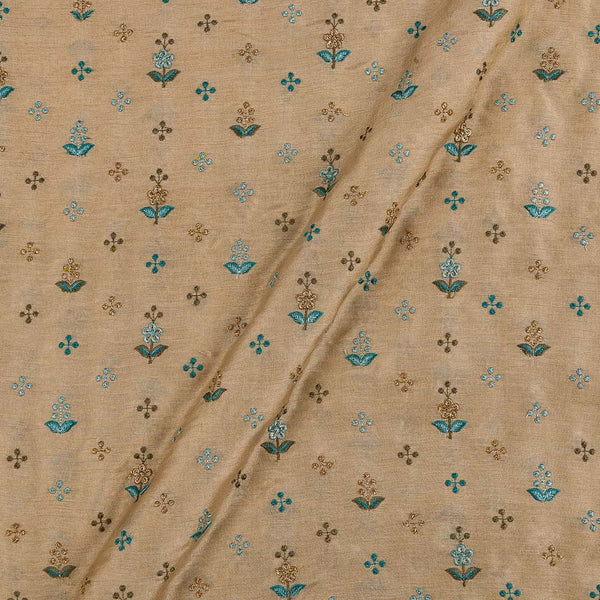 Buy Dolla Silk Feel Beige Colour Thread Embroidered Fabric Online 3047