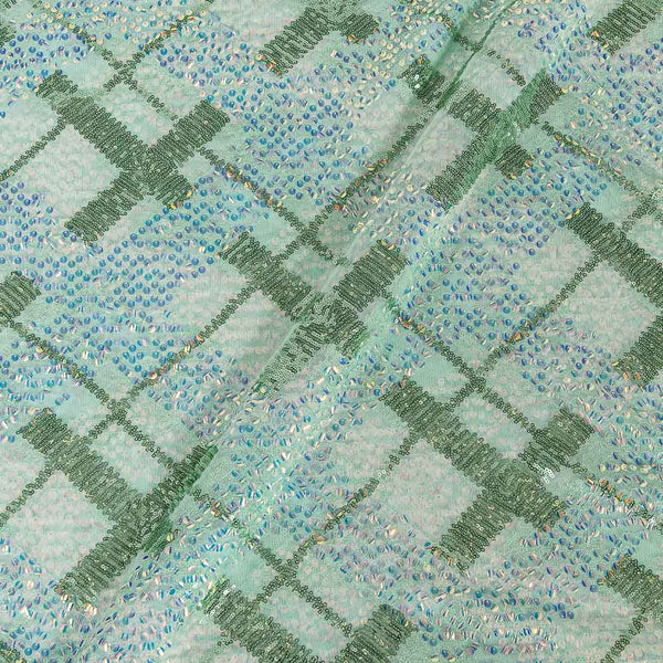 Sequence Embroidered Mint Net 59 Inches Width Imported Fabric freeshipping - SourceItRight