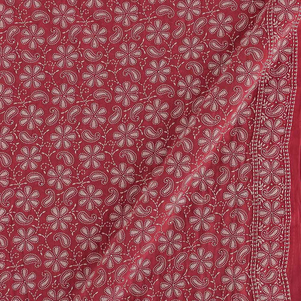 Buy Georgette Carrot Pink Colour Paisley Jaal Rubber Print Poly Fabric 3307AJ Online