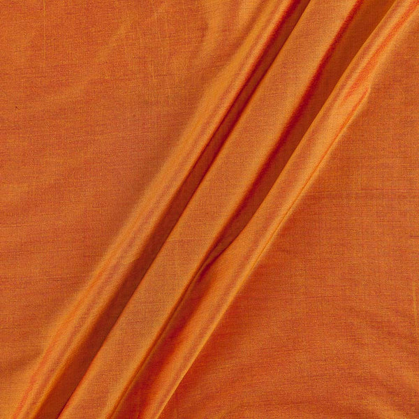 Bright Orange Colour Spun Cotton (Banarasi PS Cotton Silk) Fabric- Dry Clean Only