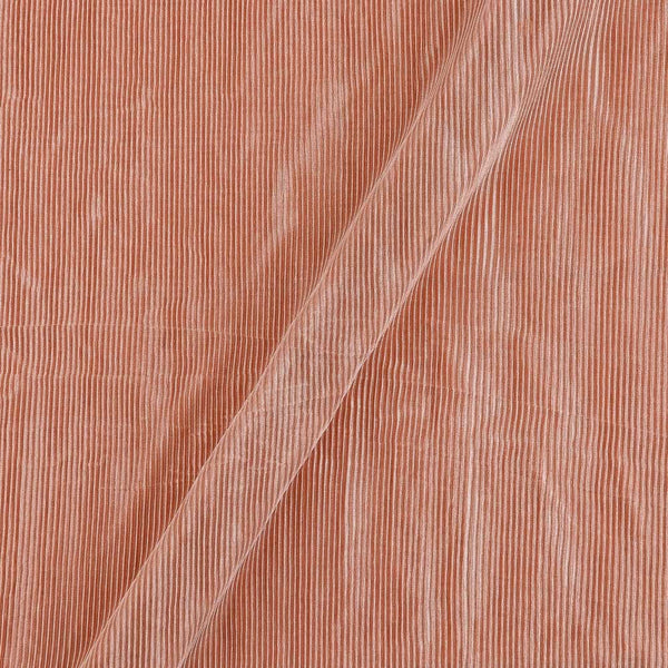 Buy Peach Colour Imported Satin Pleated Fabric Material 4012L Online