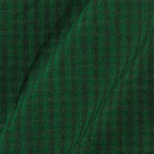South Cotton Bottle Green And Black Colour Mini Check Washed Fabric 4115L  Online - SourceItRight