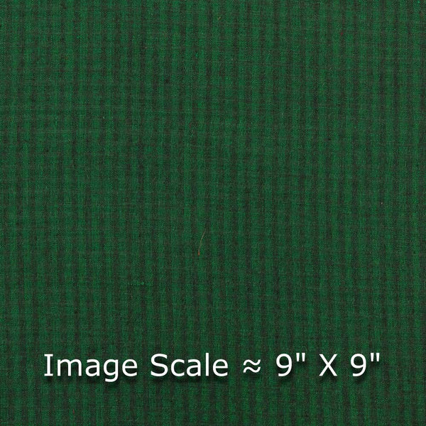 South Cotton Bottle Green And Black Colour Mini Check Washed