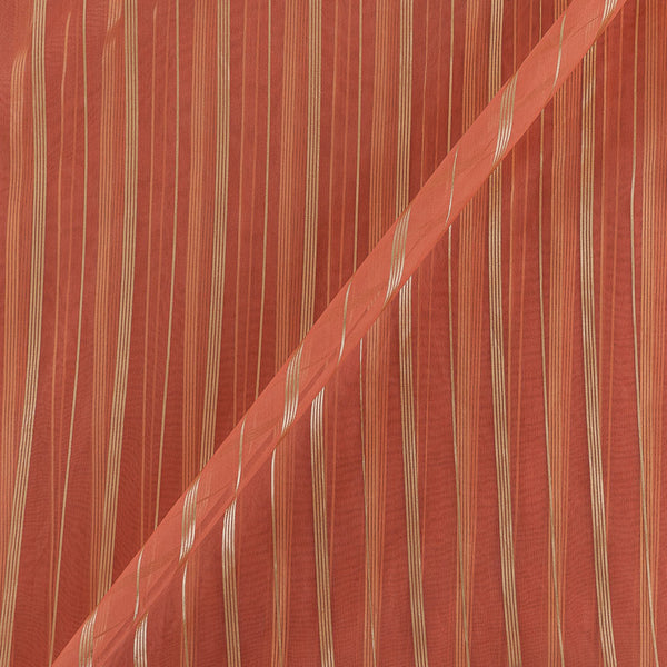Organza Hot Coral Colour Jari Lining Dyed Fabric 4126AS