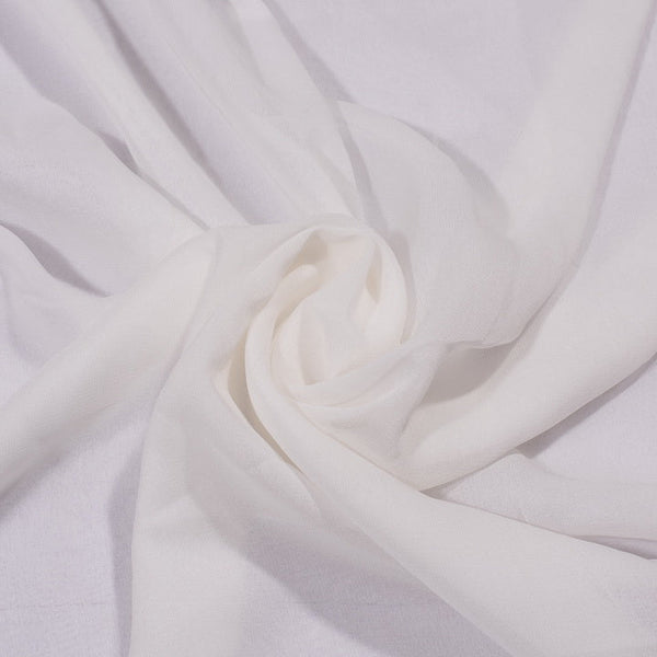 Viscose Georgette Pearl White Colour Dyed Fabric freeshipping - SourceItRight