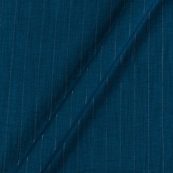 Rayon with Golden Stripes Georgia Teal Blue Colour Stretchable Fabric 4191G