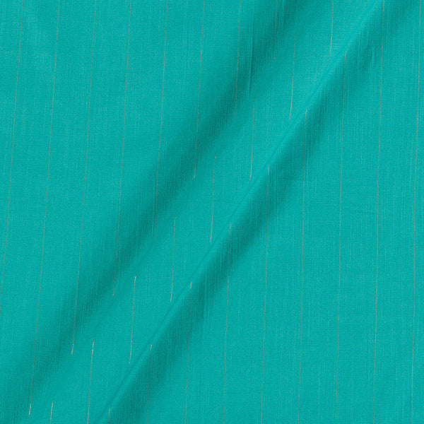 Rayon with Golden Stripes Georgia Aqua Marine Colour 46 Inches Width Stretchable Fabric freeshipping - SourceItRight