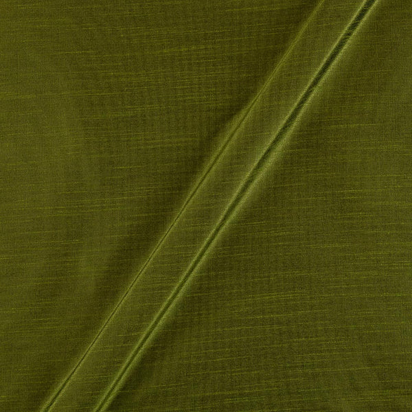 Banarasi Raw Silk [Artificial Dupion] Mehndi Green Colour Dyed Fabric 4216AA