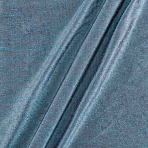 Buy Banarasi Raw Silk [Artificial Dupion] Grey Blue Two Tone Dyed Fabric 4216K Online