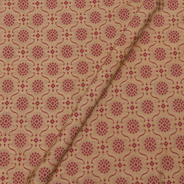 Banarasi Silk Beige Gold Colour Zari Butta Bandhani Pattern Jacquard Fabric freeshipping - SourceItRight
