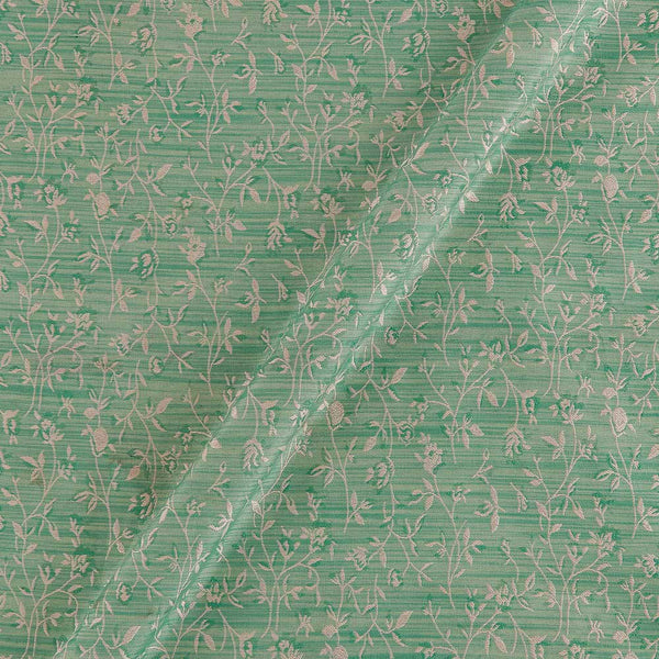 Fancy Matka Type Mint Colour Floral Jaal Pattern 45 Inches Width Banarasi PS Jacquard Fabric Online 6049G
