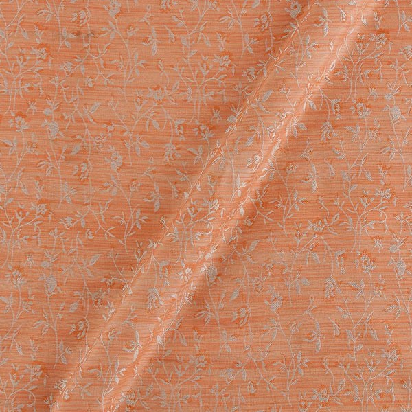 Buy Fancy Matka Type Peach Orange Colour Floral Jaal Pattern 45 Inches Width Banarasi PS Jacquard Fabric Online 6049H