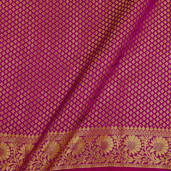 Art Silk Brocade Butti With Two Side Border Magenta Colour Fabric Online 6053AE