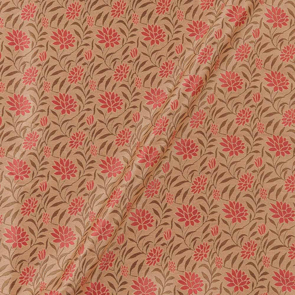 Banarasi Katan Silk Feel Beige Gold Colour 56 Inches Width Jacquard Fabric freeshipping - SourceItRight