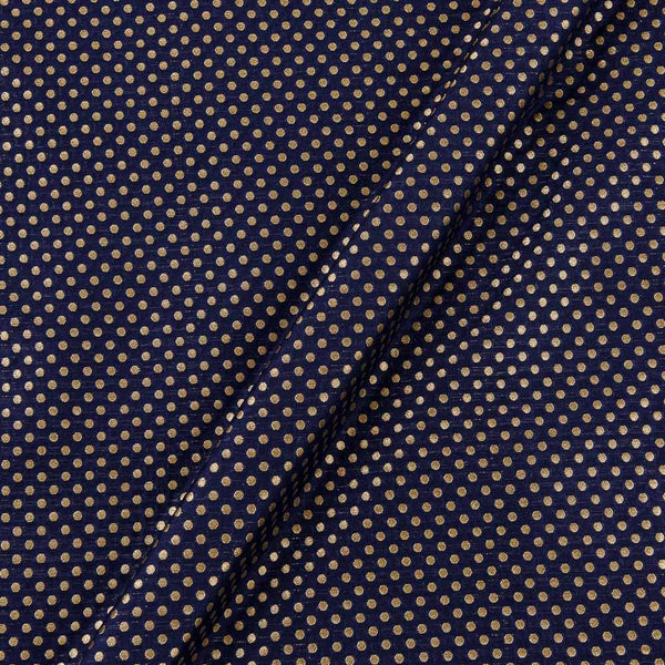 Katan Silk Banarasi Jacquard Butta Midnight Blue Colour Fabric Online 6077F