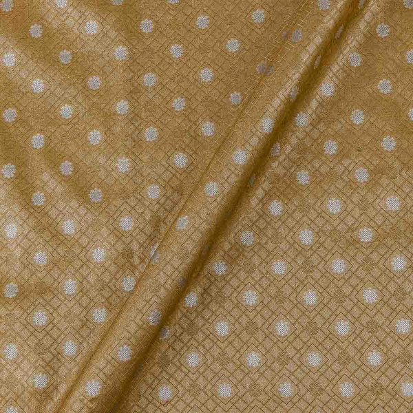 Banarasi Art Silk Golden Colour Jacquard Butti Fabric Online 6105R