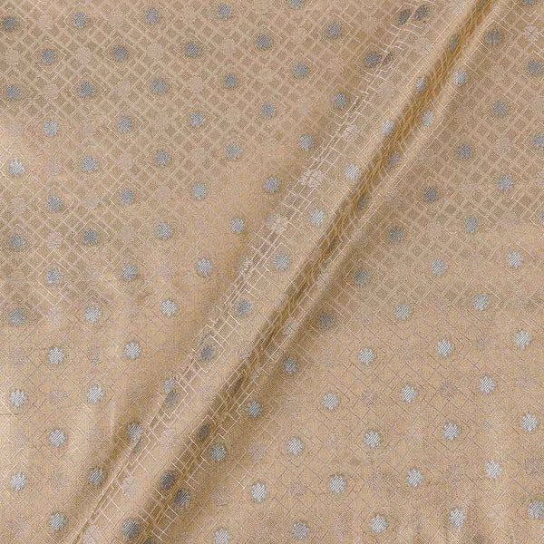 Banarasi Art Silk Silver White Colour Jacquard Butti Fabric Online 6105W