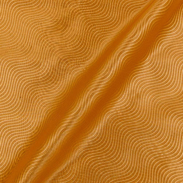  Mustard Gold Colour Self Emboss Banarasi Tissue Fabric Online 6108E