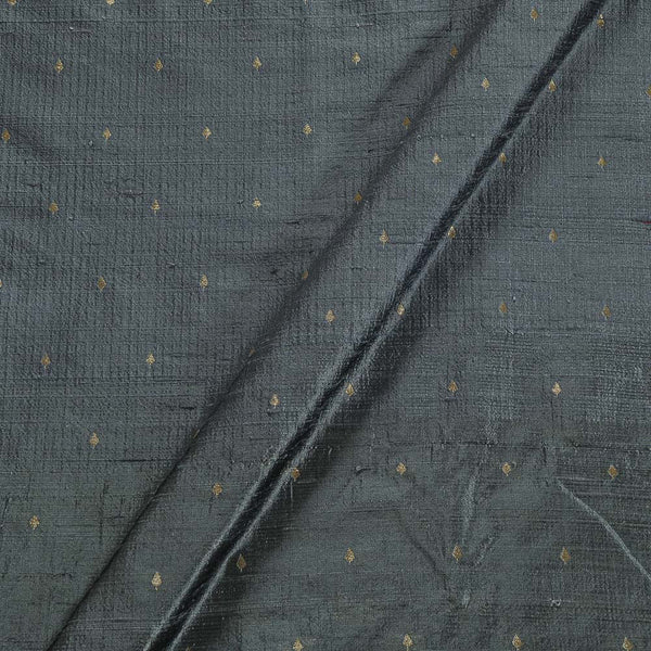 Raw Silk Steel Grey Colour Small Butti Banarasi 45 Inches Width Fabric freeshipping - SourceItRight