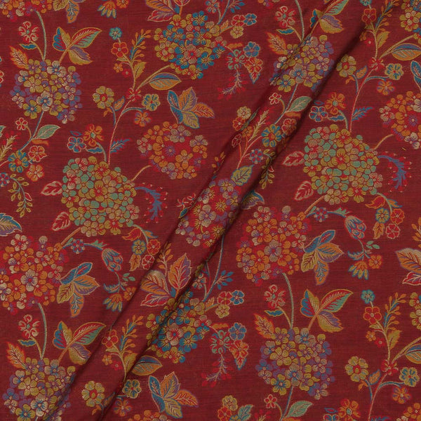 Silk Feel Maroon Red Colour 46 Inches Width Fancy Jacquard Fabric freeshipping - SourceItRight