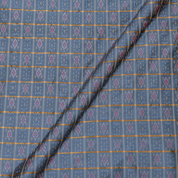 Banarasi Silk Patola Steel Blue Colour 45 Inches Width Fabric freeshipping - SourceItRight