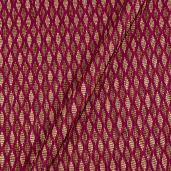 Buy Chanderi Feel Magenta Colour Geometric Pattern Fancy Jacquard Fabric 7001HA Online