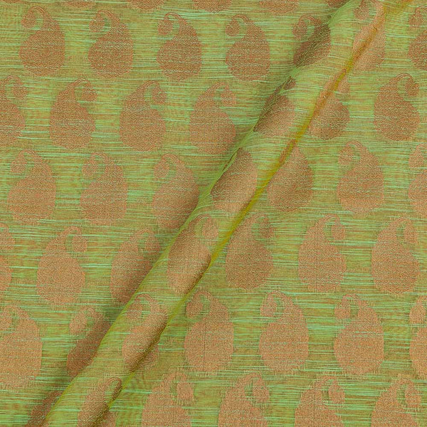 Buy Chanderi Feel Green Colour Paisley Pattern Fancy Jacquard Fabric 7001HE Online