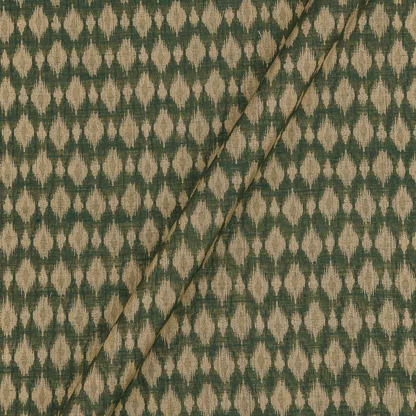 Chanderi Feel Forest Green Colour Ikat Pattern Fancy Jacquard Fabric 7001KD