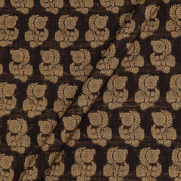 Coffee Brown Colour Lining Pattern Brasso Velvet Fabric