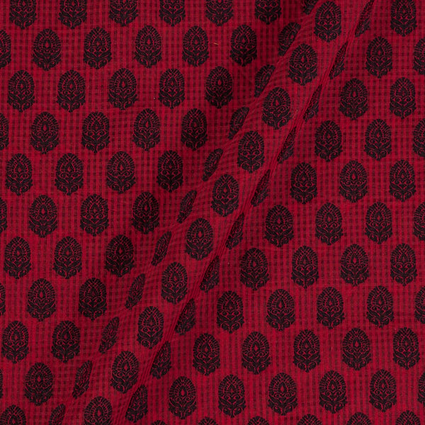 Chanderi Feel Maroon Colour Mughal Fancy Jacquard Fabric freeshipping - SourceItRight