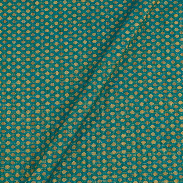 Buy Chanderi Feel Aqua Two Tone Colour Polka Pattern Fancy Jacquard Fabric 7002AN Online