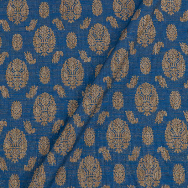 Buy Chanderi Feel Royal Blue Colour Ethnic and Paisley Pattern Fancy Jacquard Fabric 7002AX Online