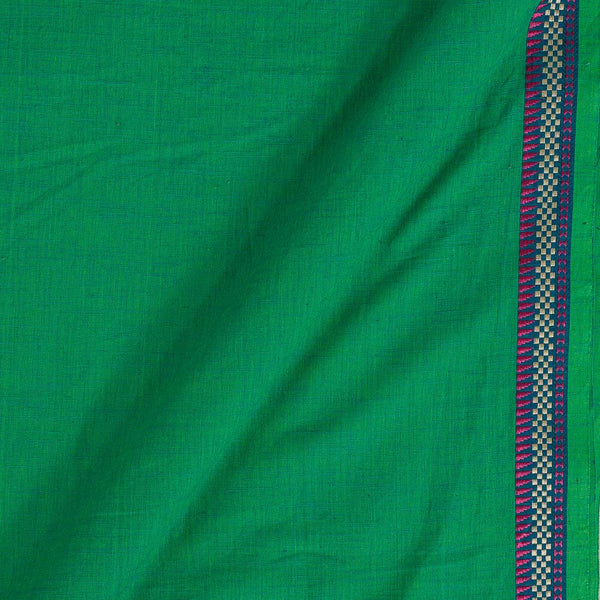 Slub Cotton Green Colour 42 inches Width With Two Side Jacquard Border Fabric freeshipping - SourceItRight